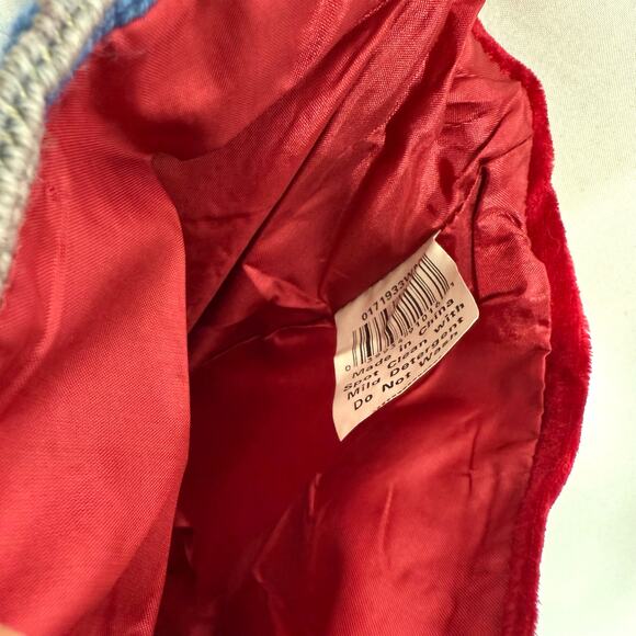 Wool Needlepoint Stocking Santa Claus Reindeer Chimney Presents Christmas Decor - Picture 6 of 6